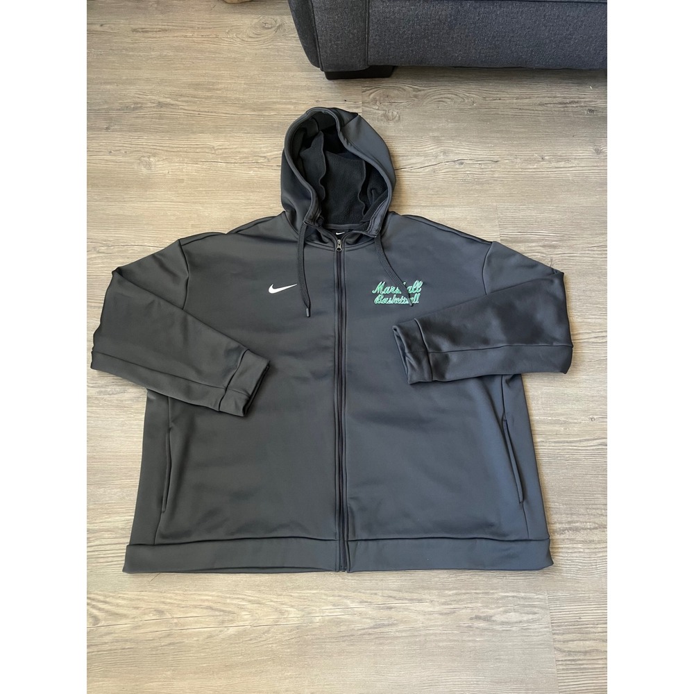 Nike Men's Marshall Thundering Herd Basketball Full Zip Grey Jacket Size XXL